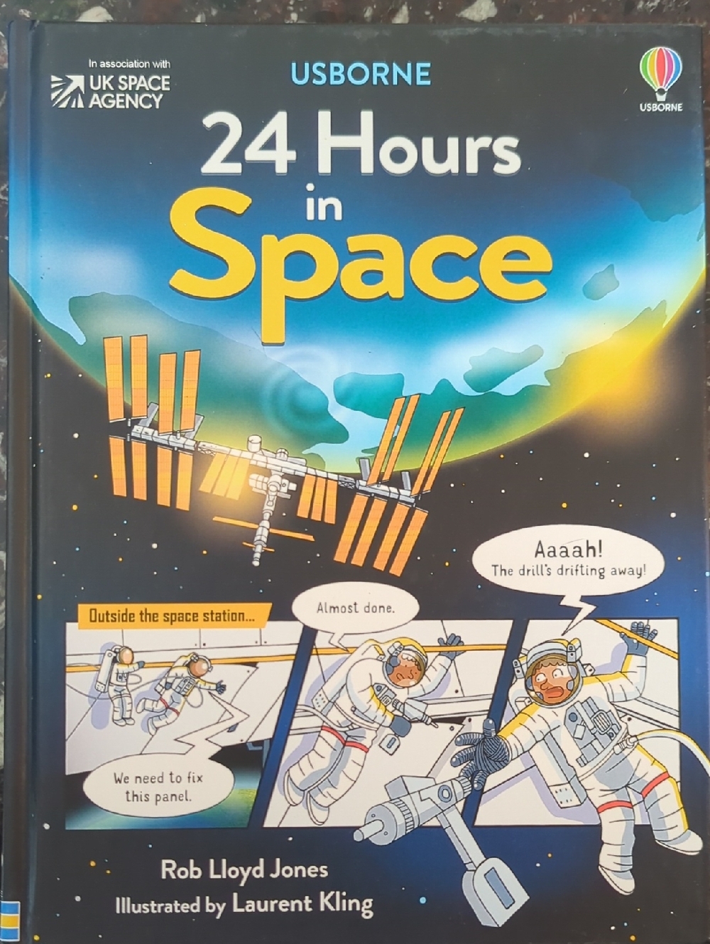 Usborne 24 Hours in Space - Kids Learning Book (Blue)